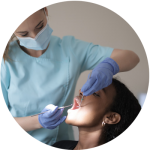 Photo of dental expert examining a patient's dental health